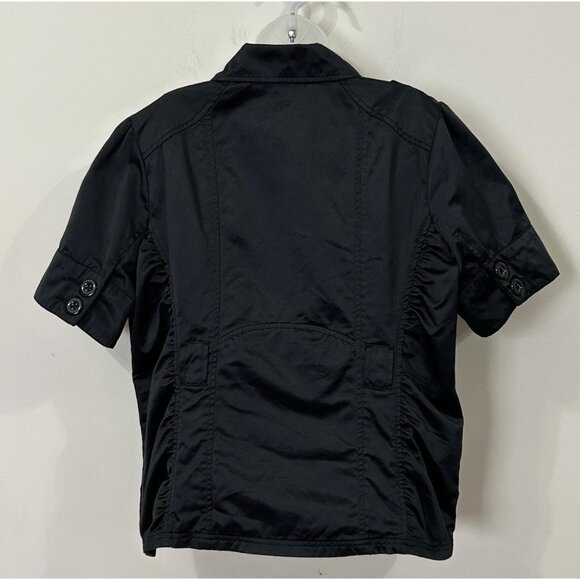 VENEZIA Womens 14/16 Vintage Black Satin Finish Short Sleeve Button Jacket - Picture 2 of 9